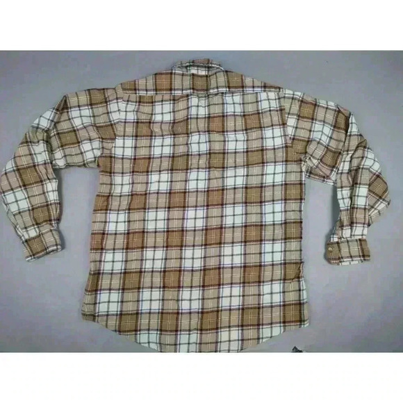 Vintage .VIYELLA Wool Blend Button Up Shirt Men's Large Yellow Blue Plaid - Picture 5 of 6